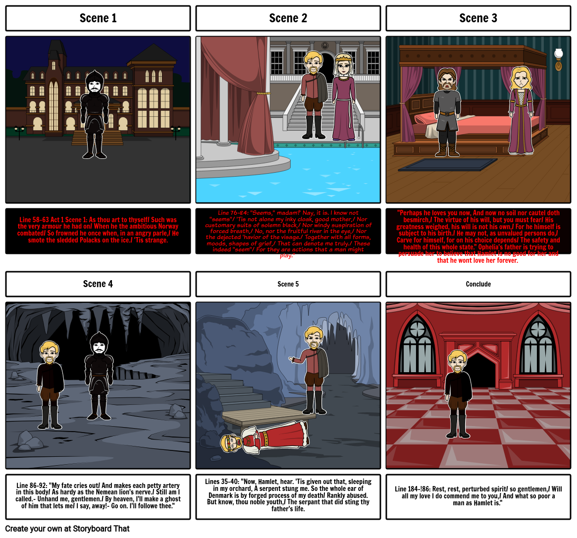 Hamlet act 1 storyboard par 6fc22c75