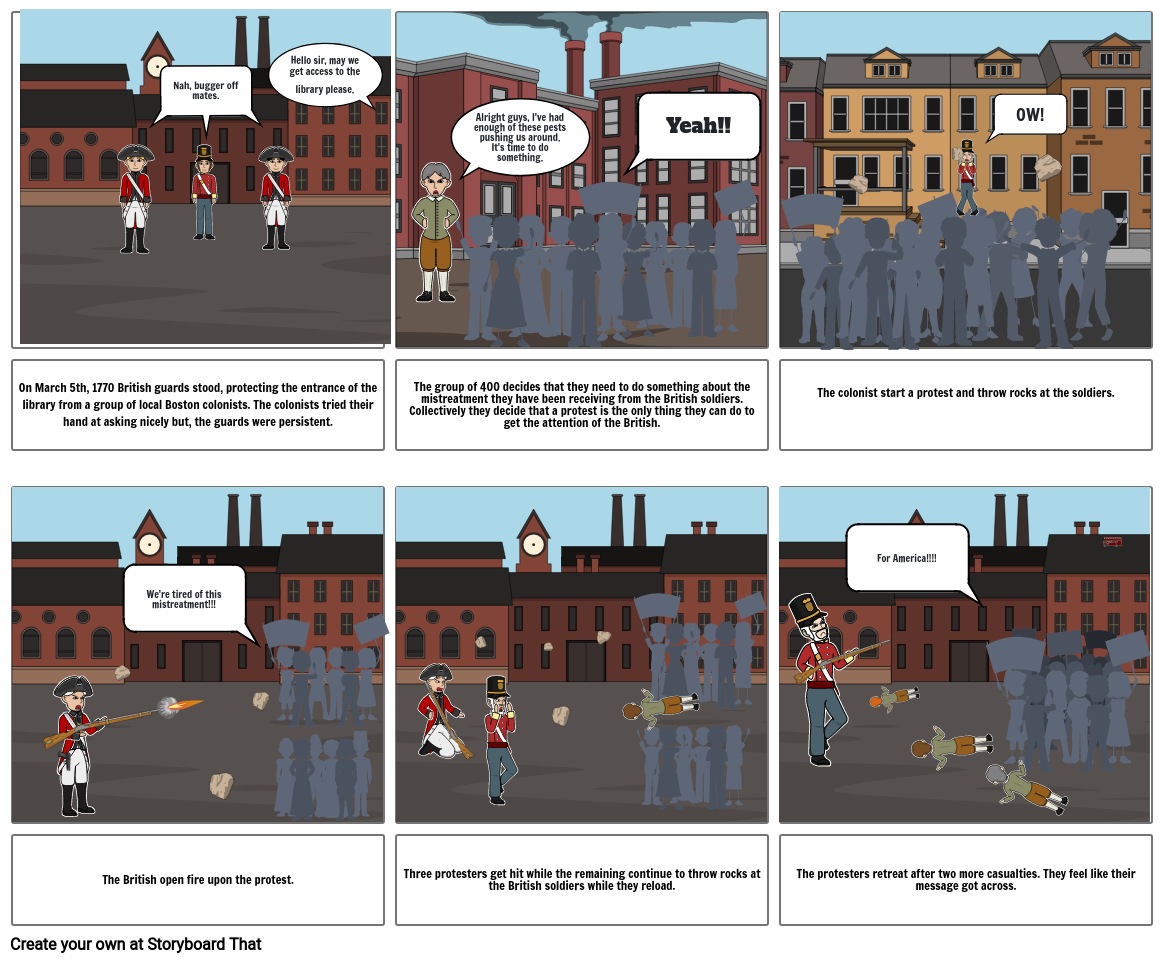 Boston massacre Storyboard by 6fe5e424