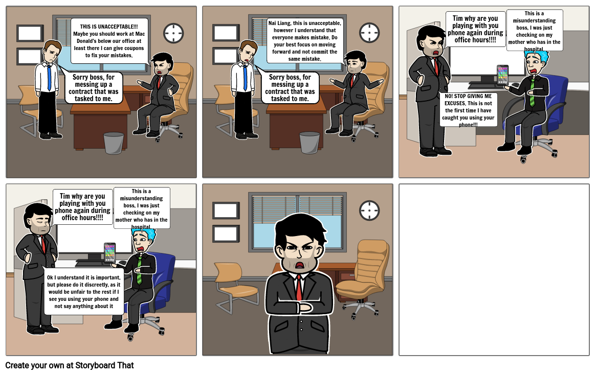 Workplace Conflict Storyboard By 700b909e