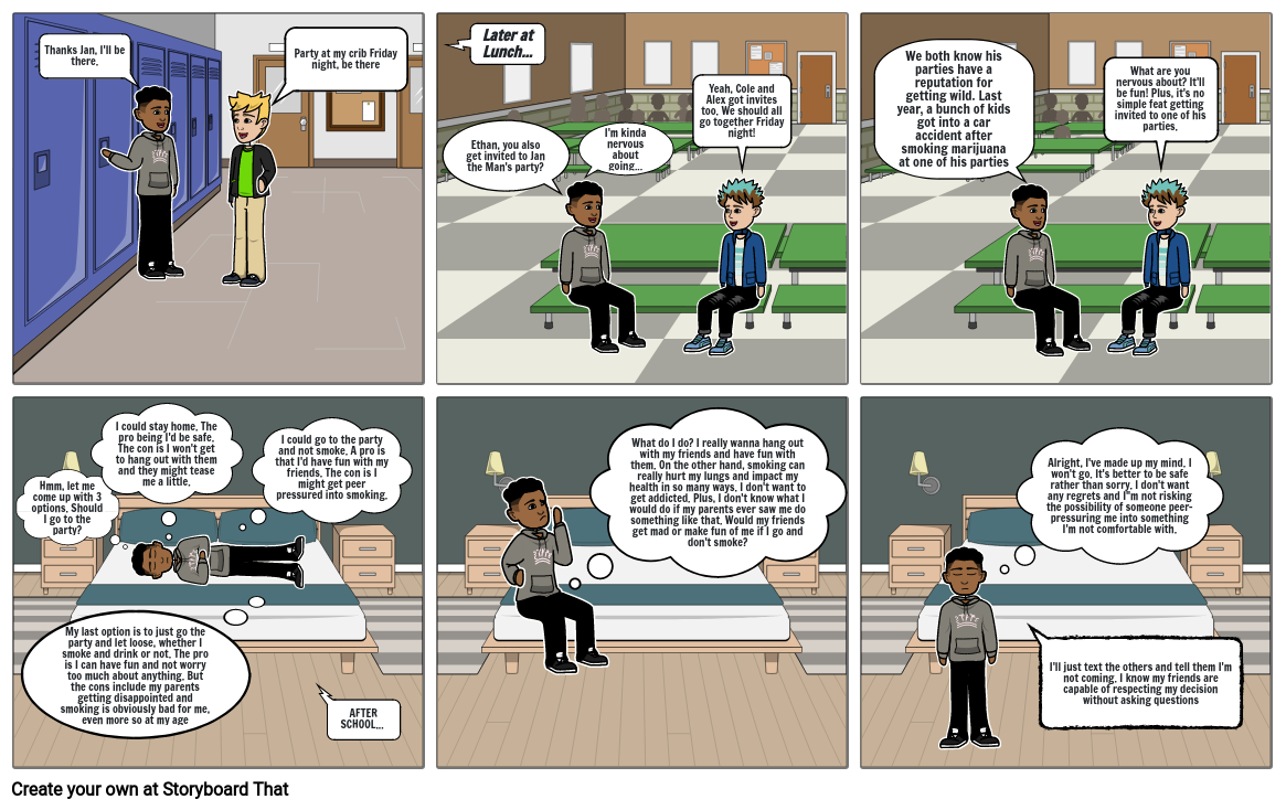 Health Class Comic Strip Storyboard by 7019567d