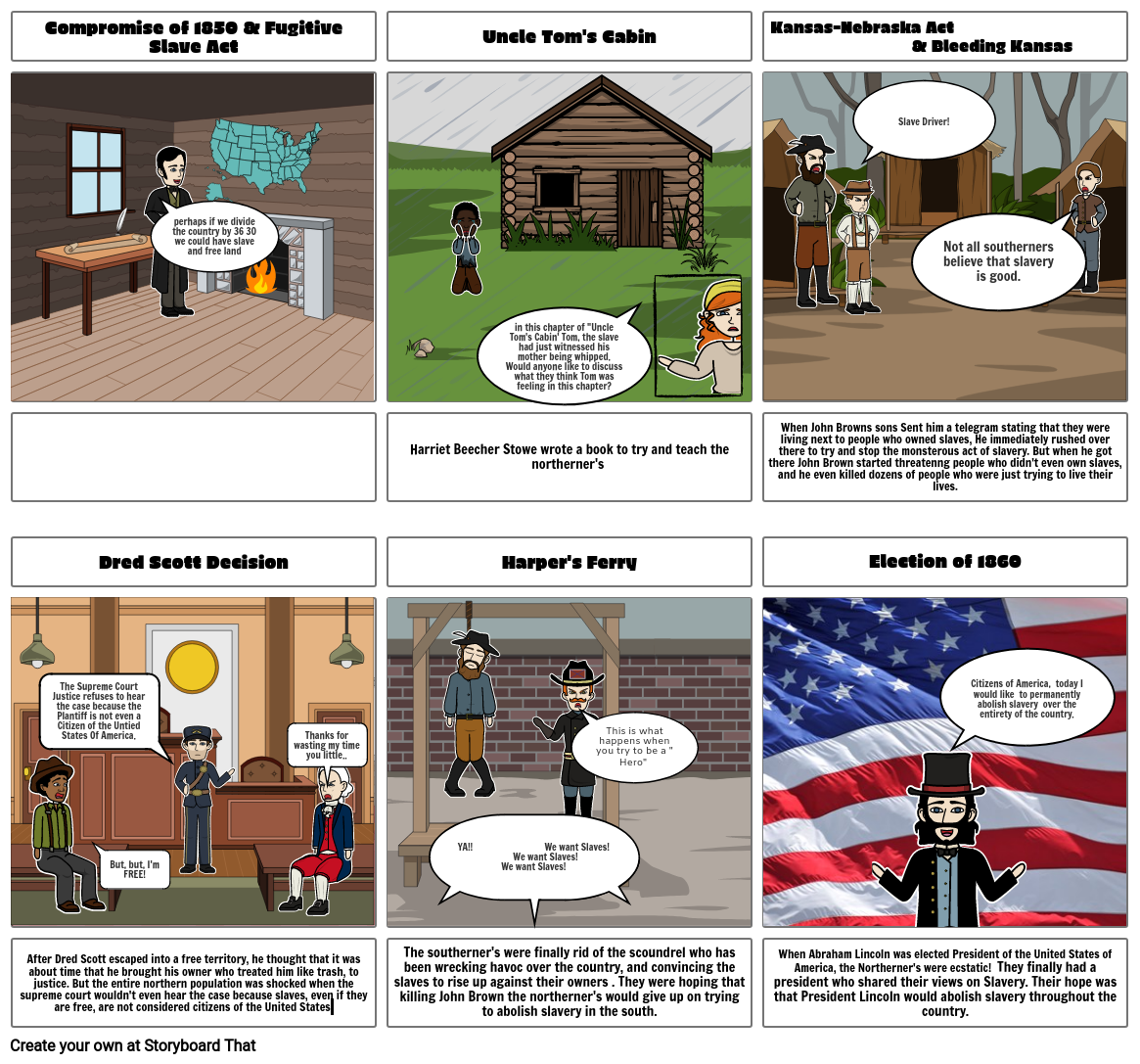 Ss Causes Of The Civil War Storyboard Storyboard