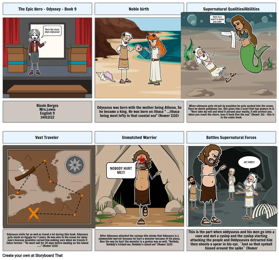 Nicole Borges - Epic Hero Storyboarding - Odyssey - Book 9