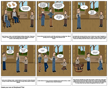 English 11 - Of Mice & Men Chapter 3 Required Assignment Storyboard