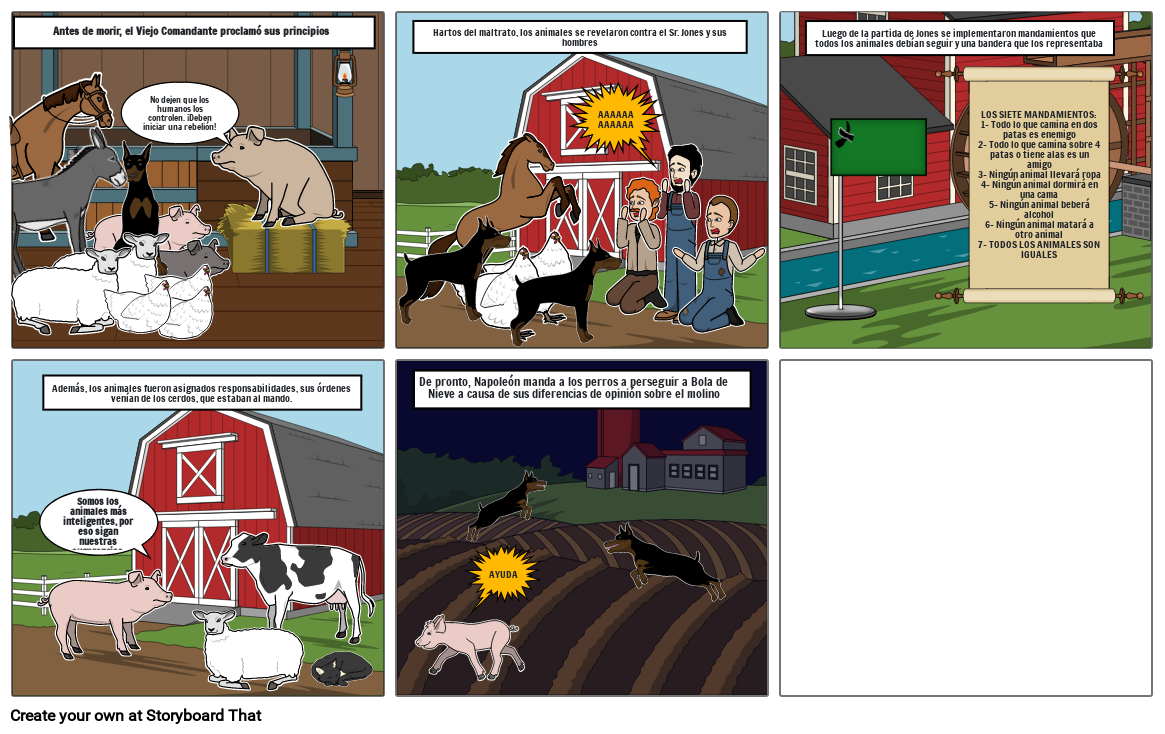Rebelión en la granja Storyboard Door 7139b04d