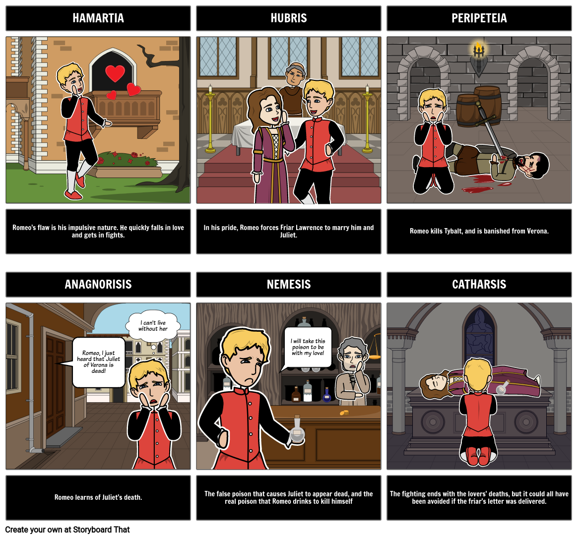 Romeo Juliet Tragedy Terms Storyboard By 713f59ef