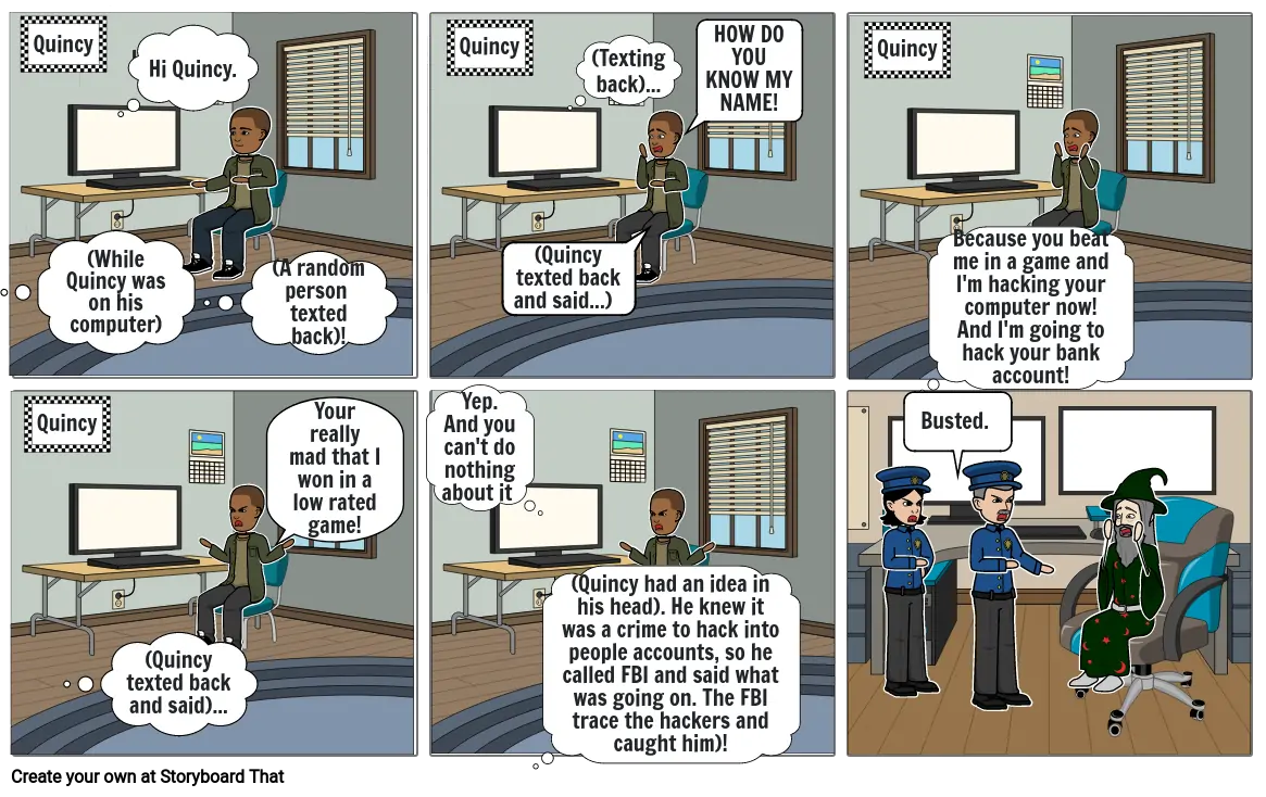 Cyberbullying Comic Strip/Storyboard
