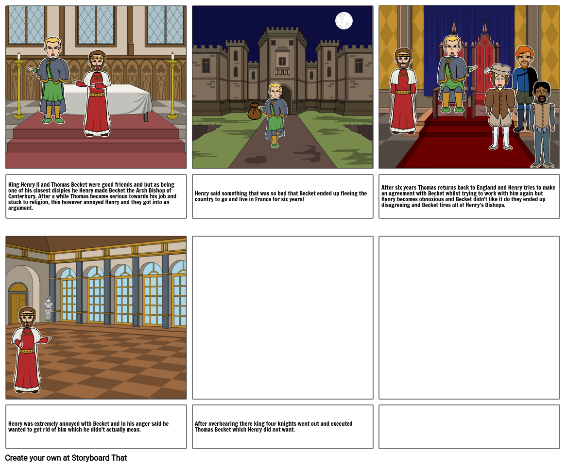 Thomas Becket's death Storyboard by 714e7312