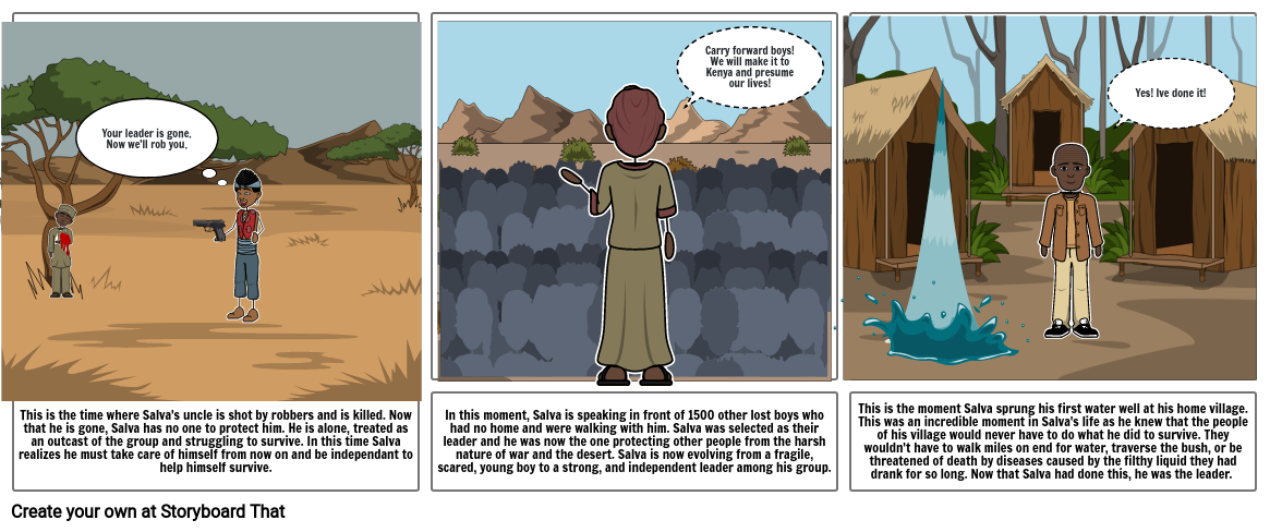 A Long Walk To Water Chapter 14 A Long Walk To Water Comic Strip Storyboard by 7161315f