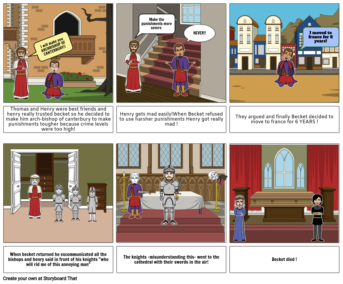 The story of Thomas becket Storyboard by 717b9f41