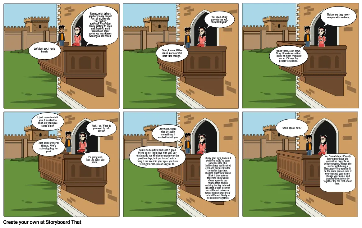 Romeo and Juliet Act 2 Scene 2(Balcony Scene) Comic-Akshara Immaneni