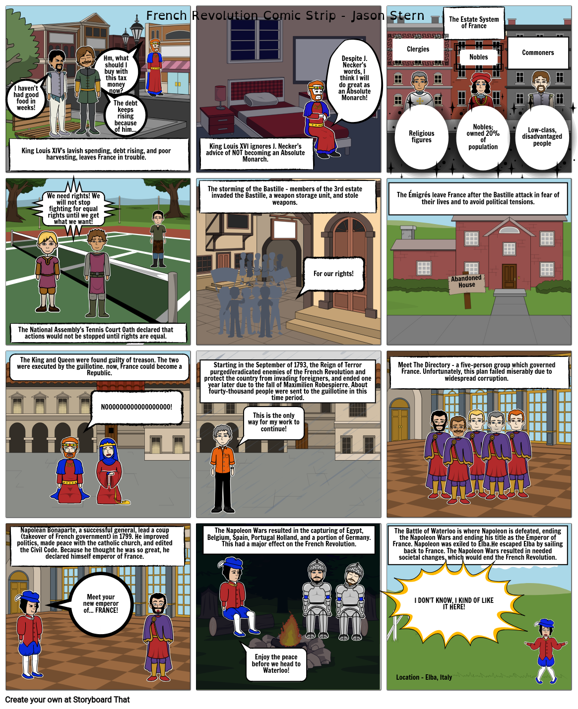 The French Revolution Storyboard By 722jstern