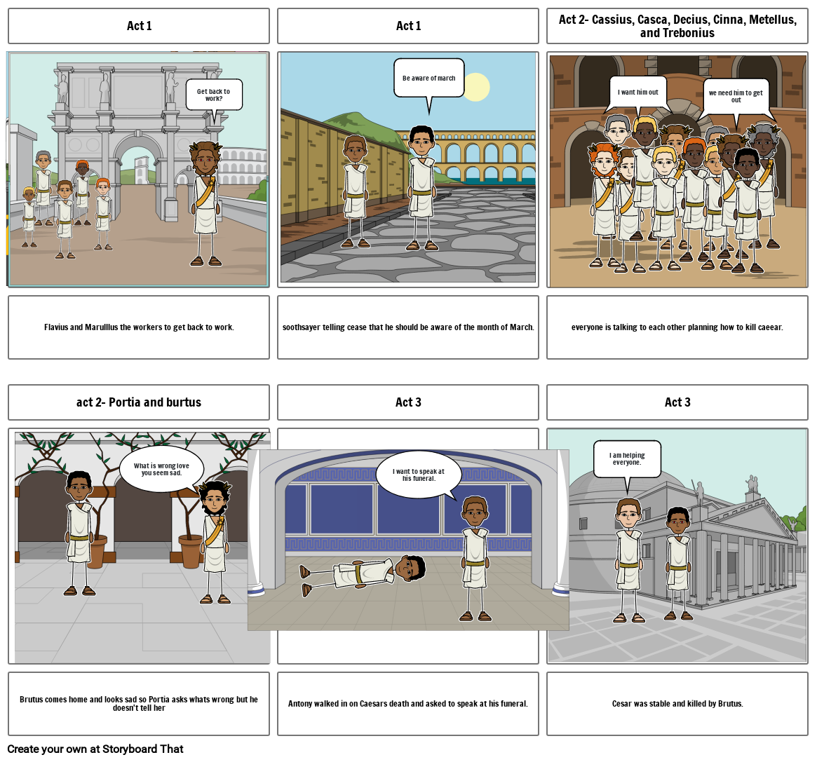 Storyboard of Julius Caesar