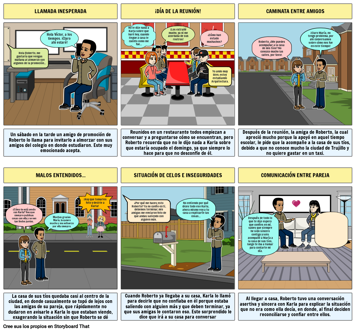 Historieta sobre estrategias para manejar positivamente las dificultades en