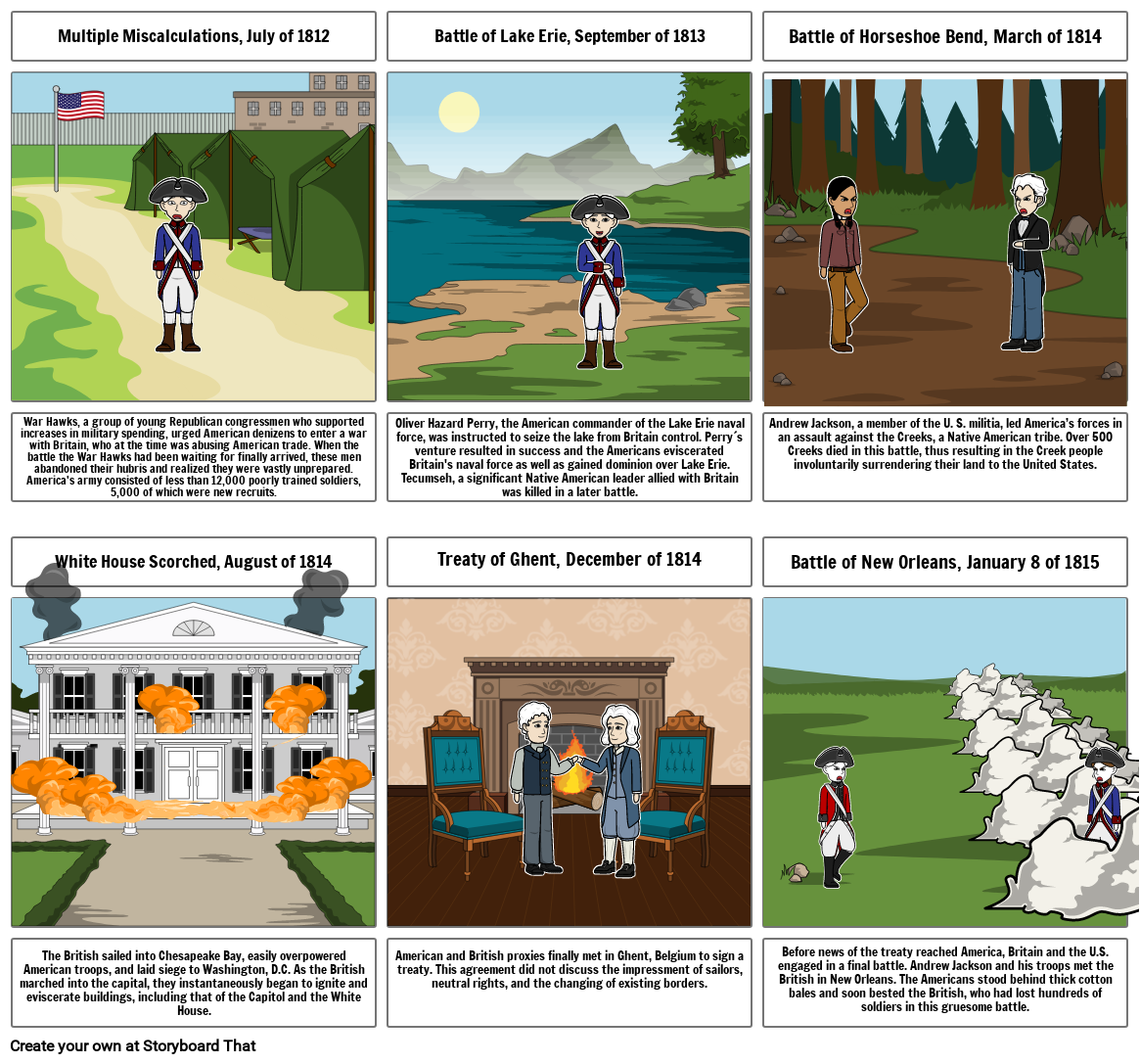 War of 1812 Storyboard by 7354bf6d