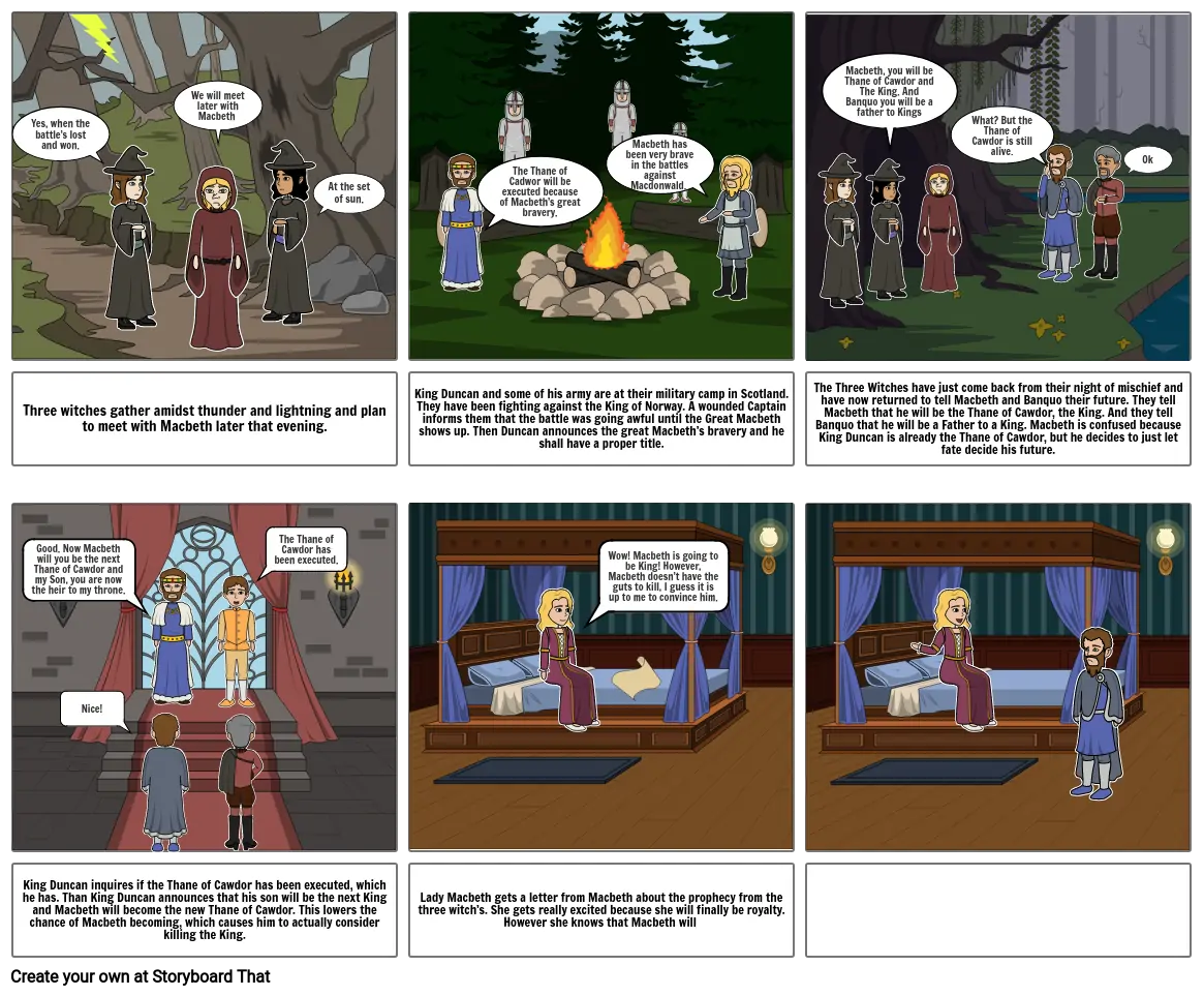 Macbeth Act 1 Comic Book Summary