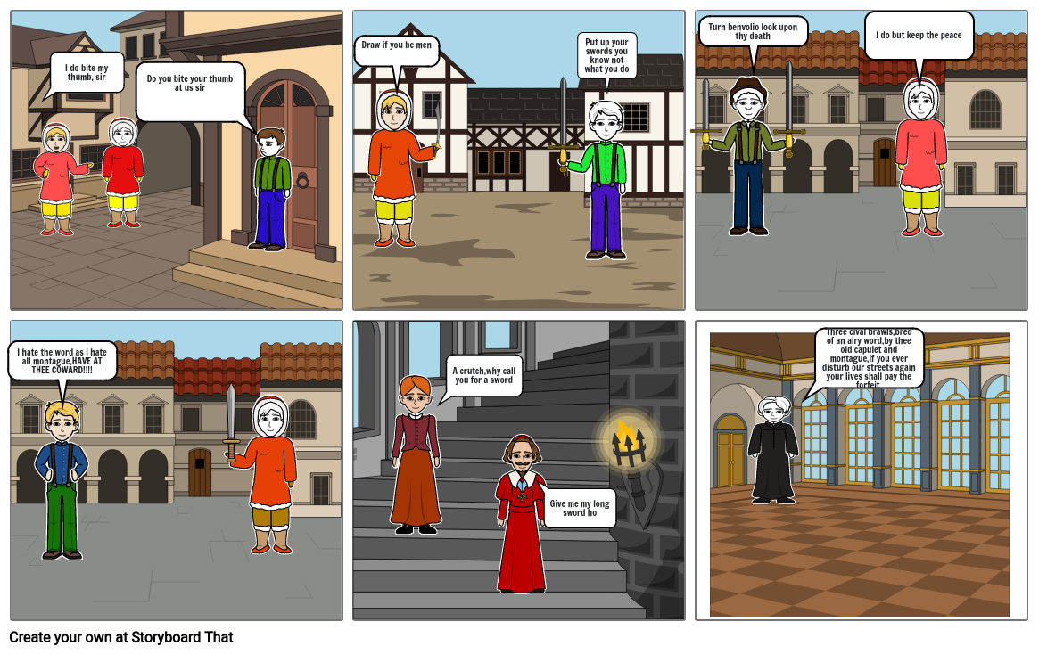 Act 1 scene one Romeo and Juliet Storyboard by 73644e79