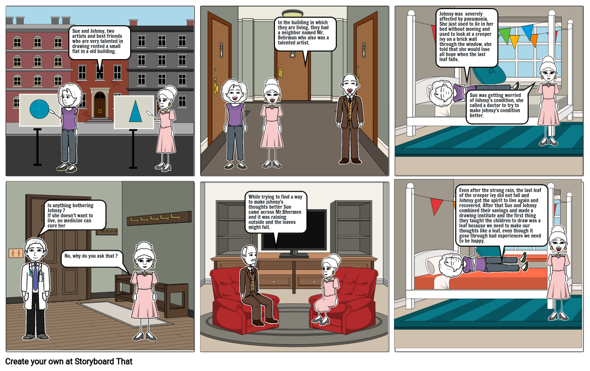 The Comic Strip of O. Henry's The Last Leaf (Innovative Work - Semester 4)