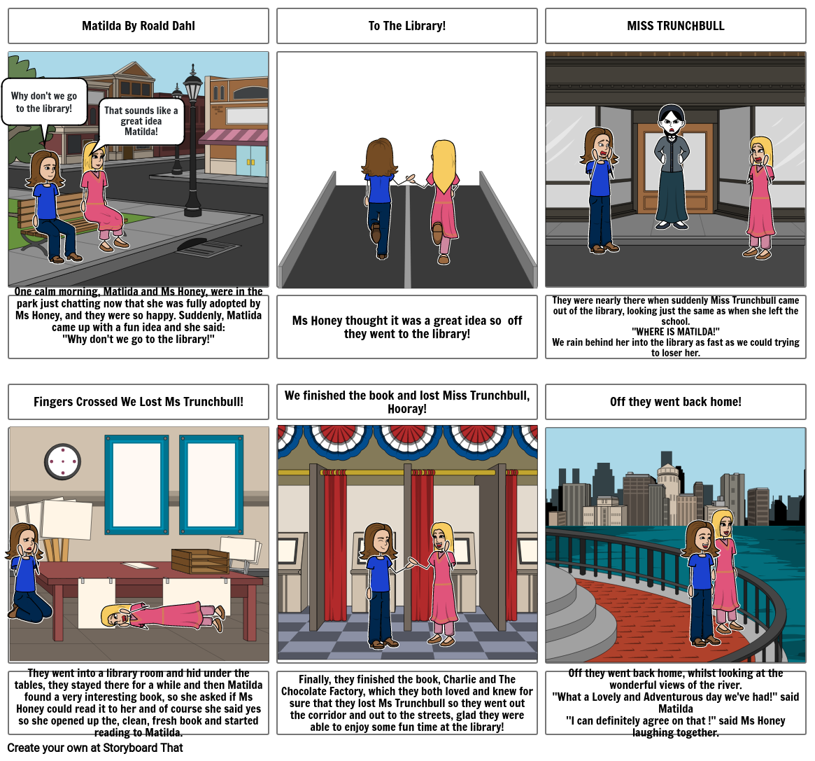 Matilda By Roald Dahl- Irene's StoryBoard Storyboard