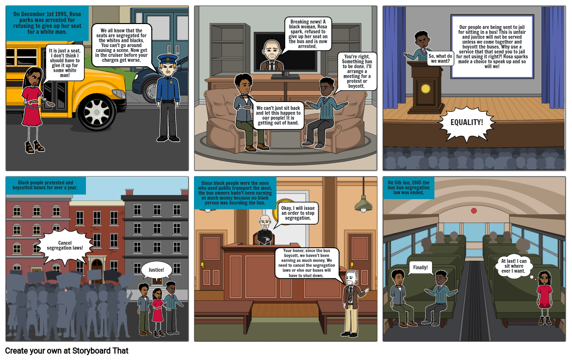 Bus boycott Storyboard por 741d0646