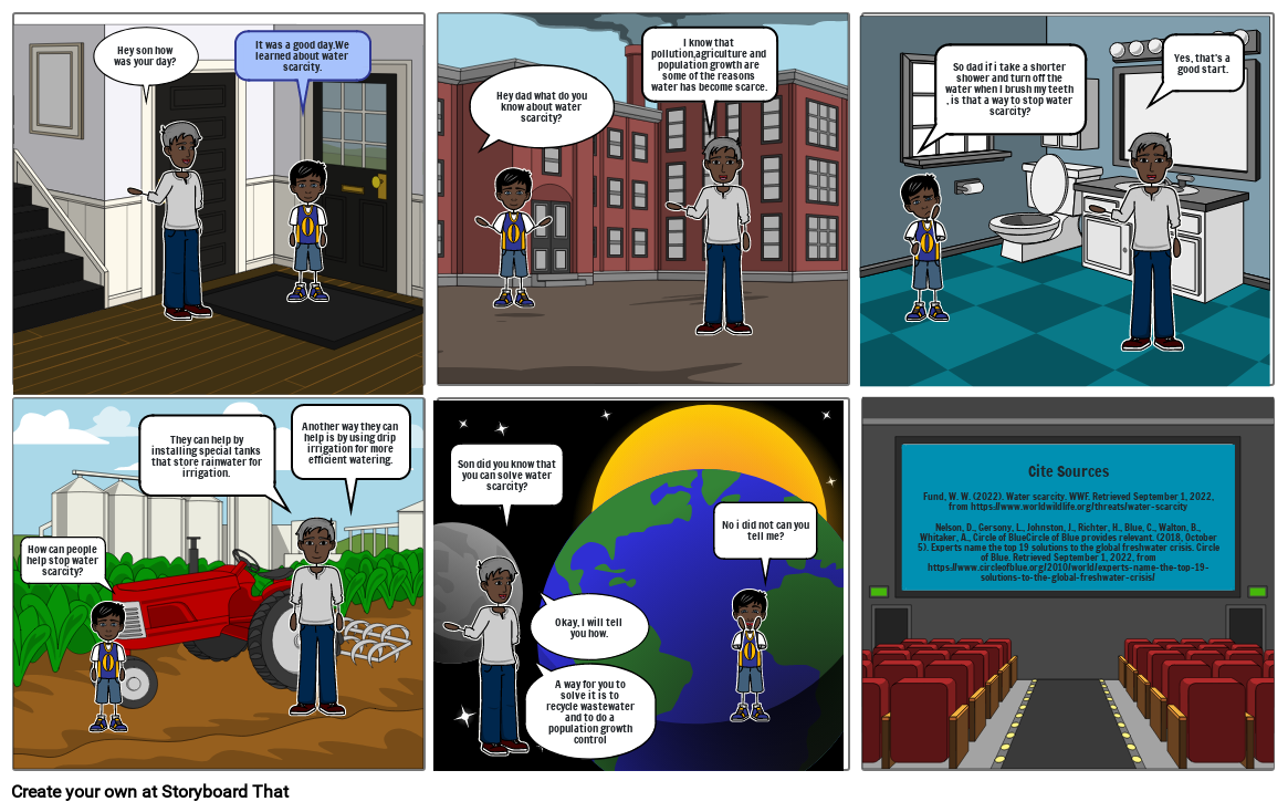 jabari's water footprint comic Storyboard by 742c84c5