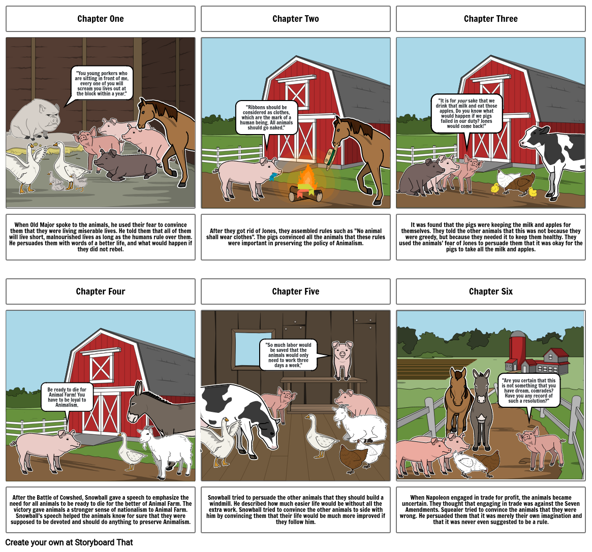 The Animal Farm Comic Strip: Giselle Nunn Storyboard