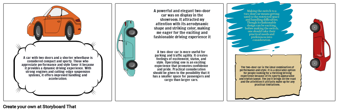 Car Par Short Notes two-door car Storyboard par 74700c78