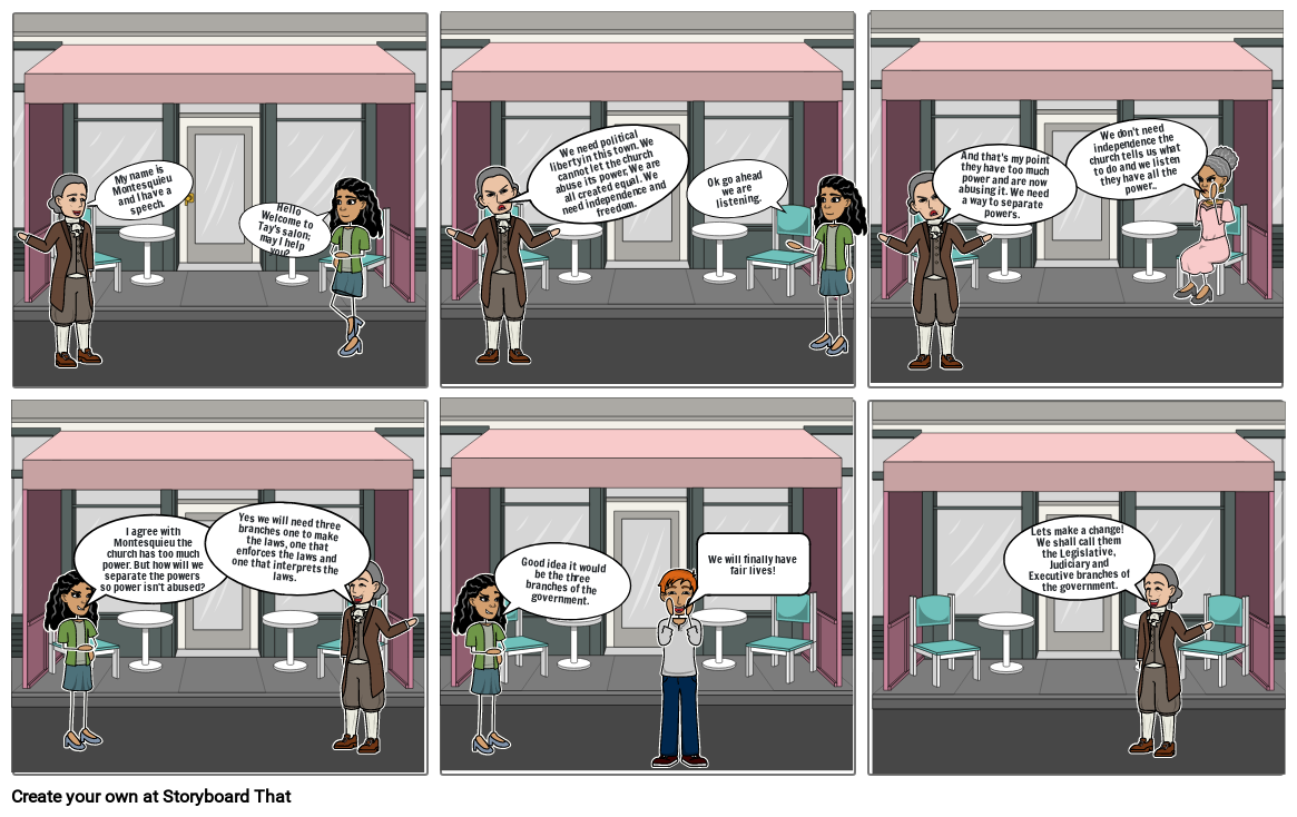 Montesquieu's Comic Strip at Jay's Salon Storyboard