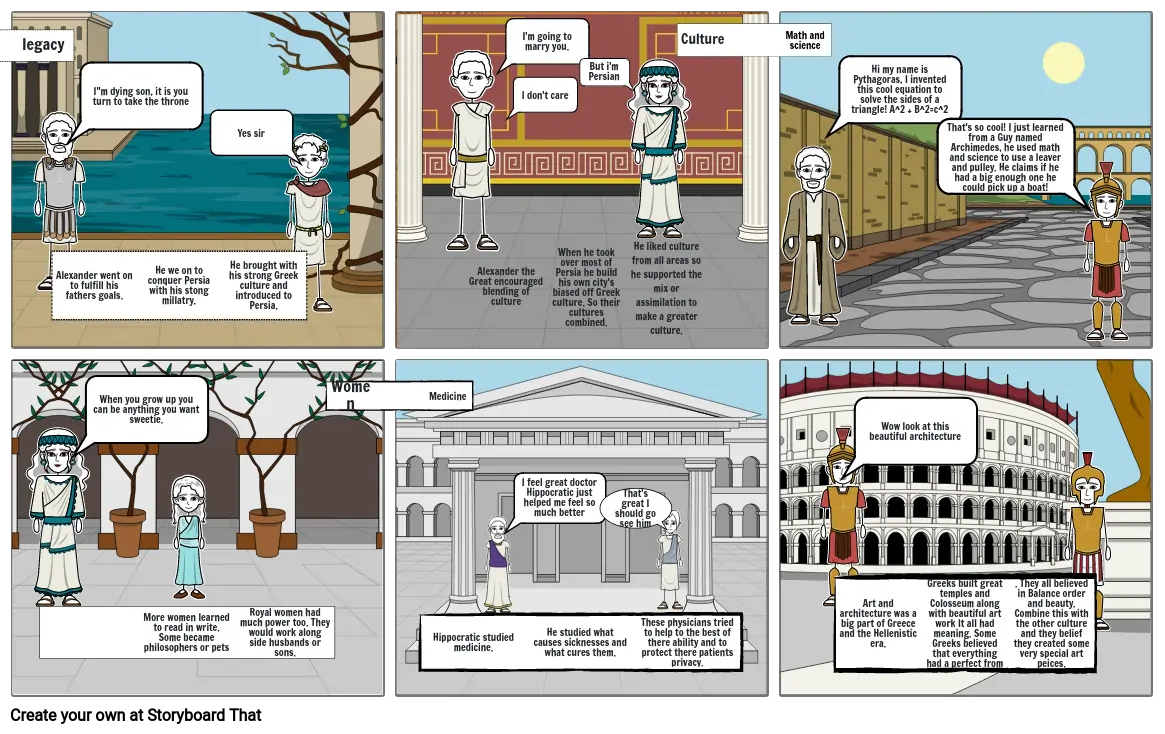 Achievements of the Hellenistic Age storyboards