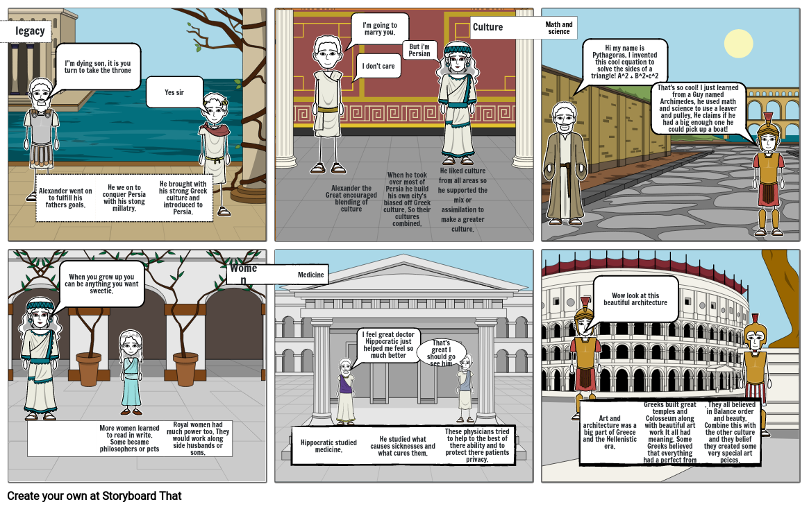 Achievements of the Hellenistic Age storyboards