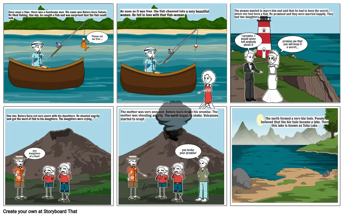 The legend of Lake Toba Storyboard por 7547a069