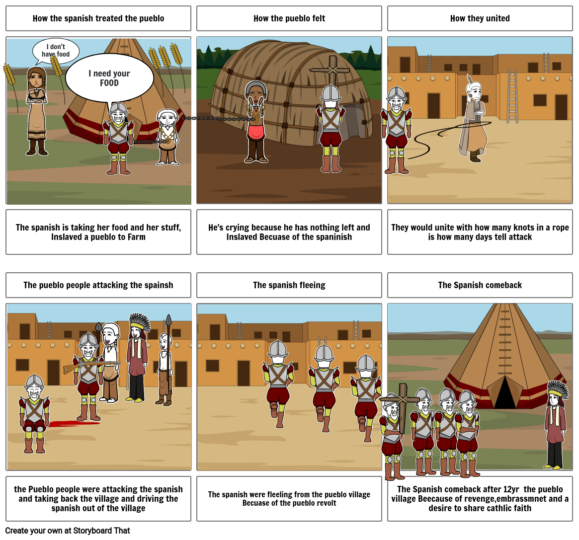 Pueblo revolt Storyboard by 755c5808