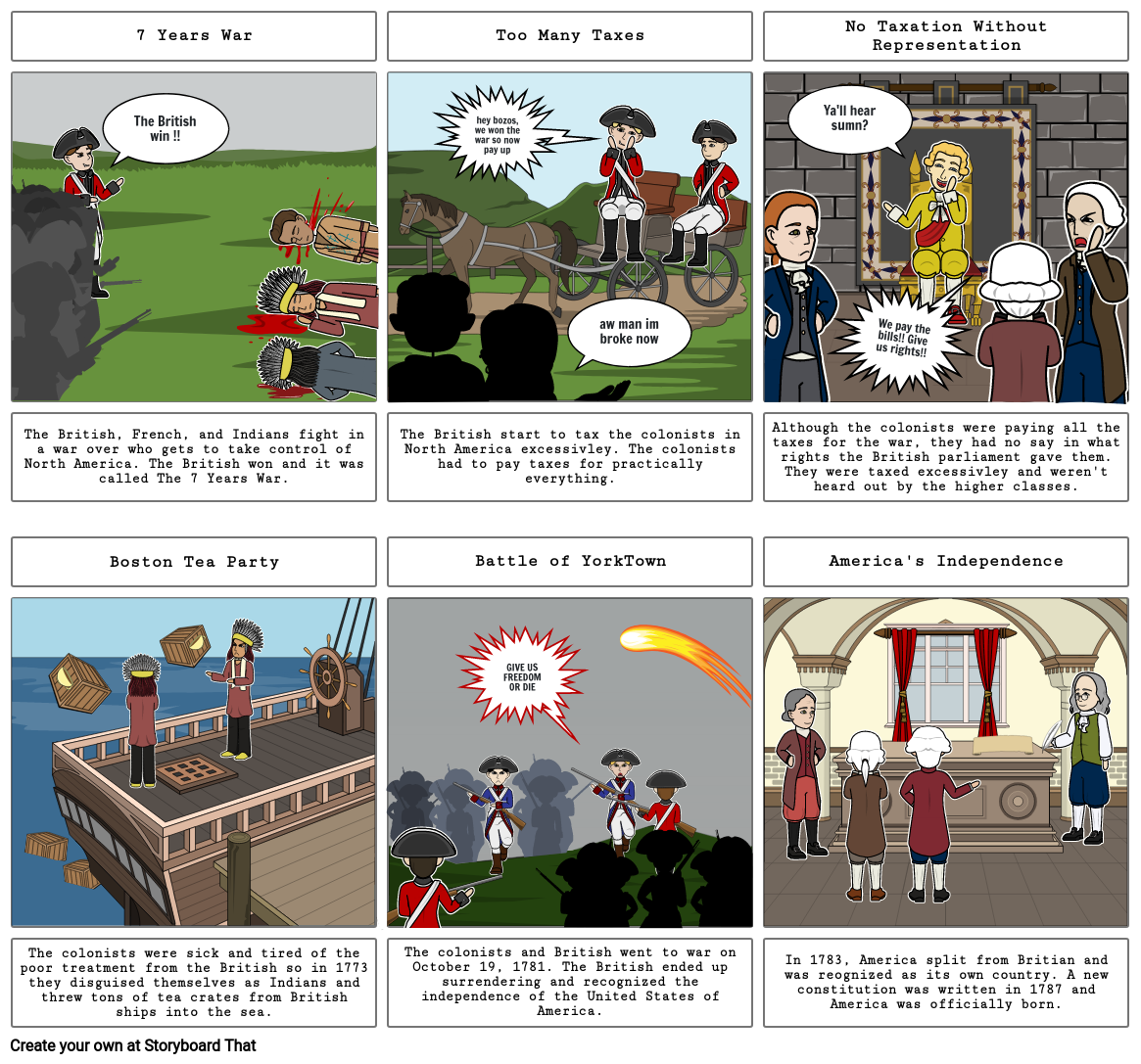 American Revolution Storyboard by 75820d3d