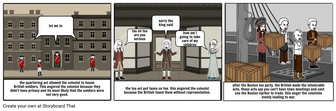 the angered colonists