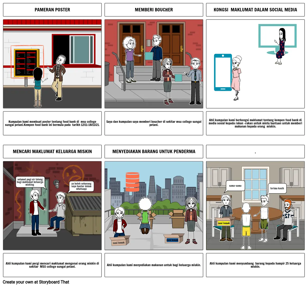 food bank storyboard