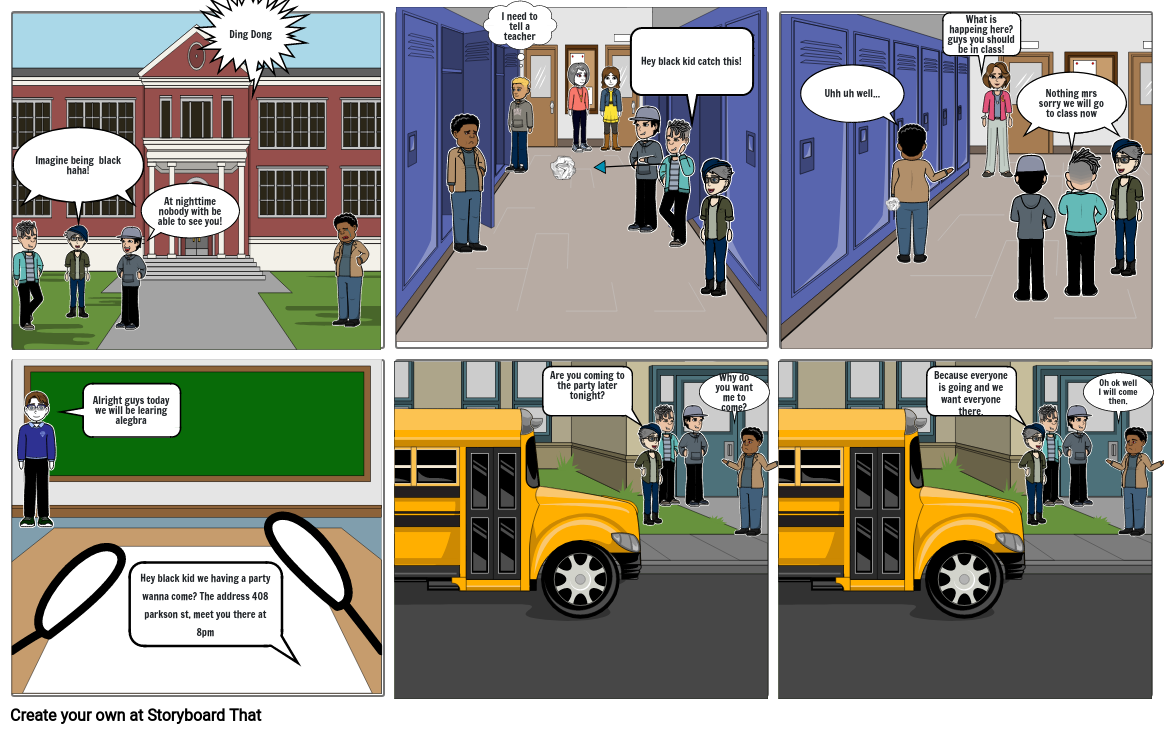 Racism at school Storyboard by 76b098bb