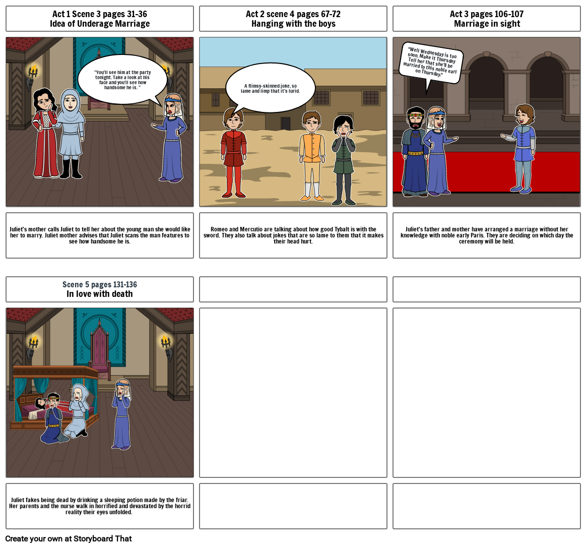 Romeo and Juliet Storyboard von 7757ccb9