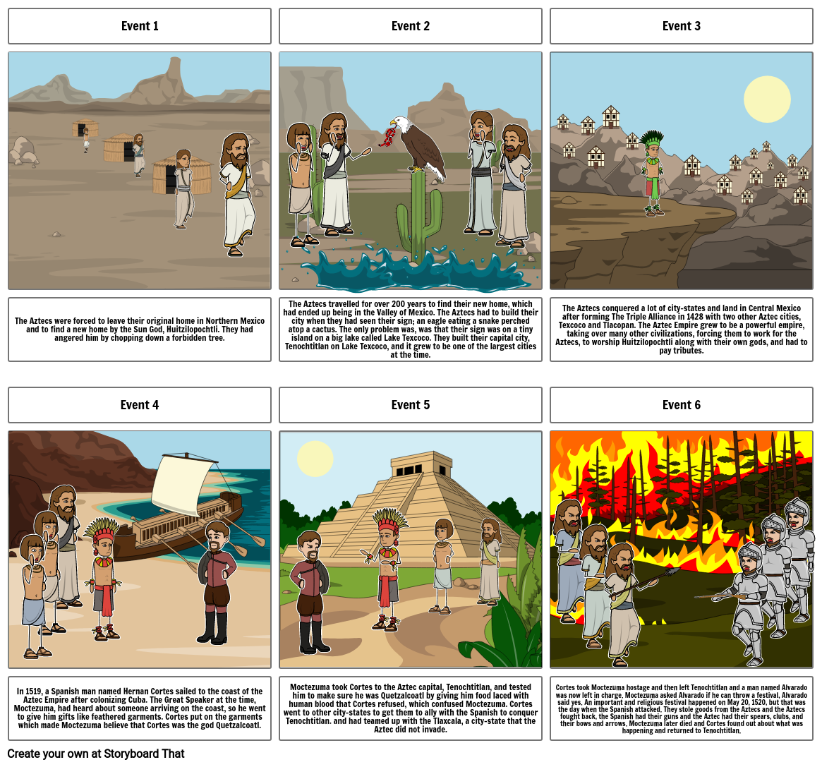 aztec social unit project Storyboard by 779be5f3