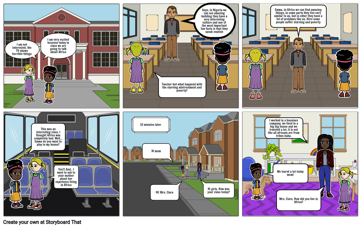 English Class Cartoon Storyboard by 7858a660