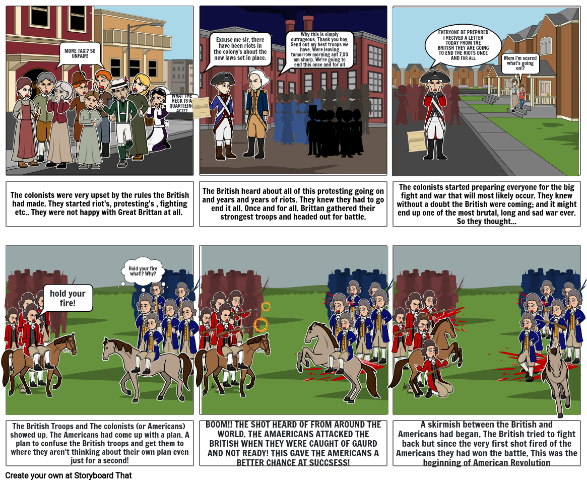 Battle Of Lexington and Concord Storyboard par 7884bd3e