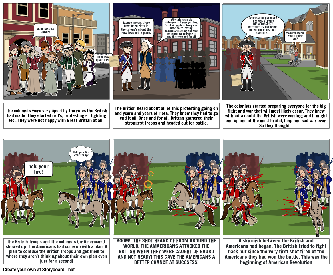 Battle Of Lexington and Concord Storyboard por 7884bd3e