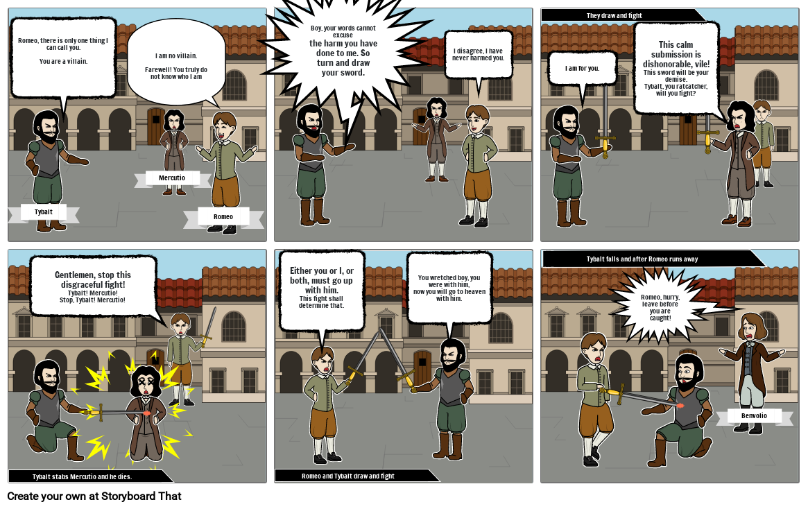 The Death of Mercutio: A comic. Storyboard by 78a8cf76