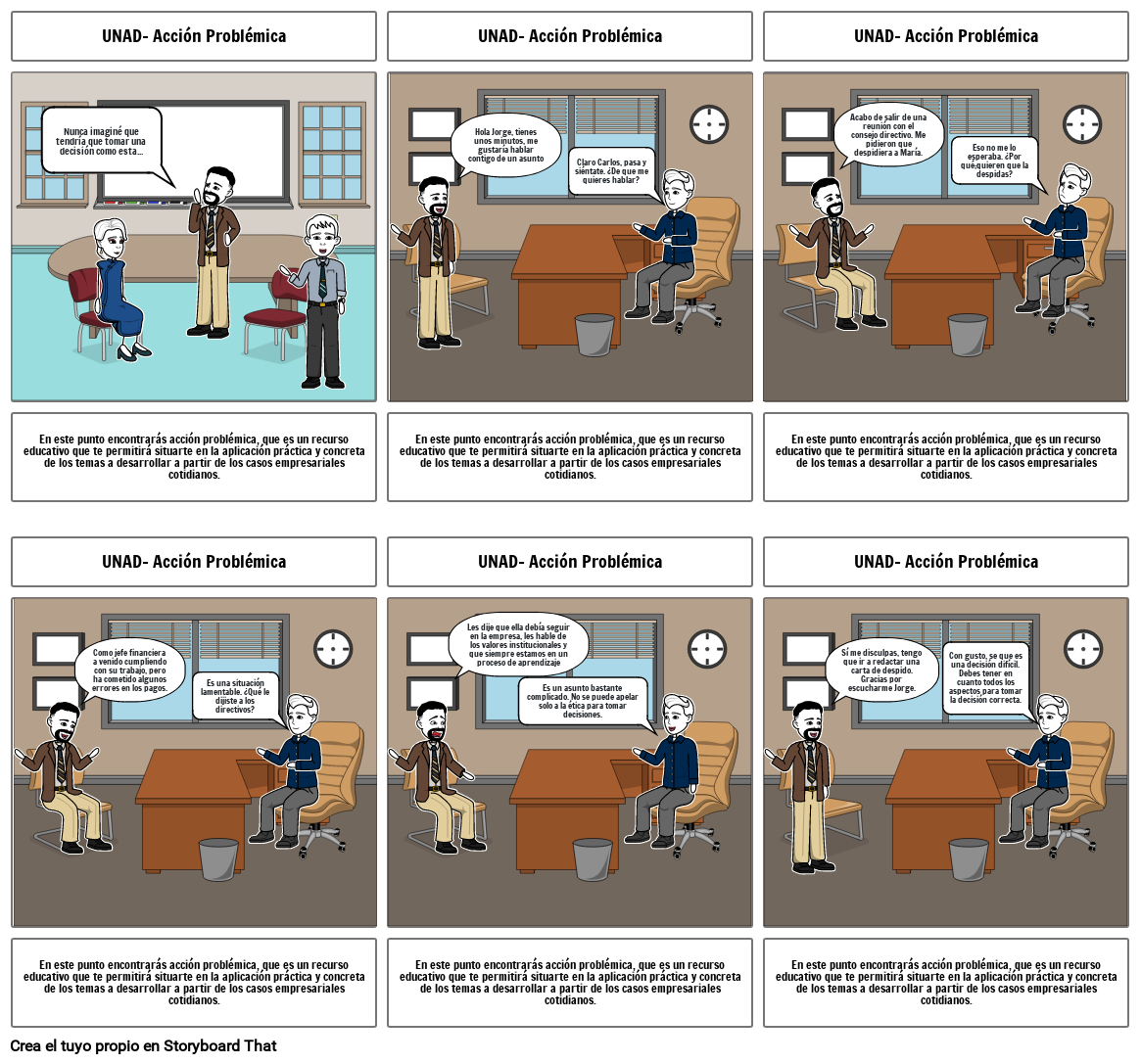 CASO EMPRESARIAL DE TOMA DE DECISIONES Storyboard