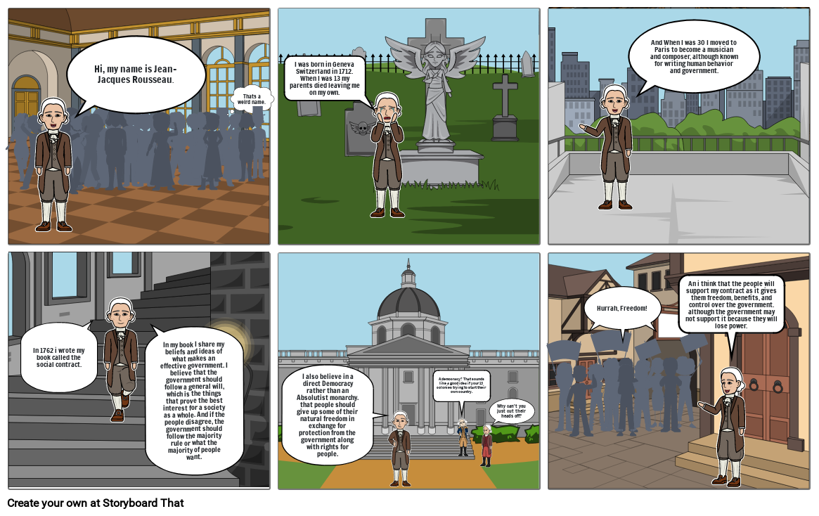 The story of Jean-Jacques Rousseau Storyboard por 79da3b97