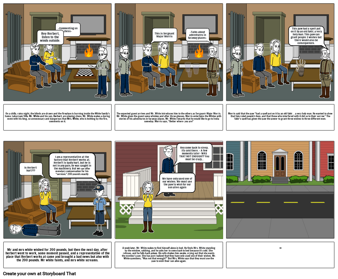 The monkeys paw Storyboard by 79e1d66d