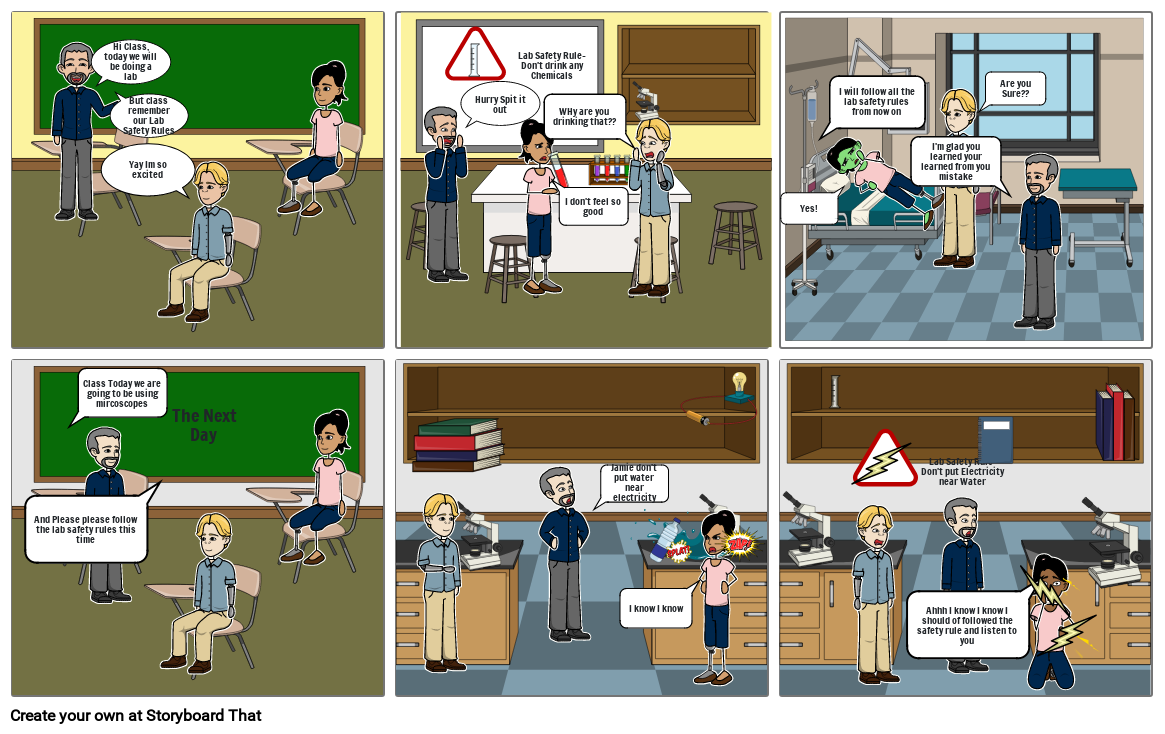 Edison Roeum Lab Safety Rules Storyboard by 7a042e72