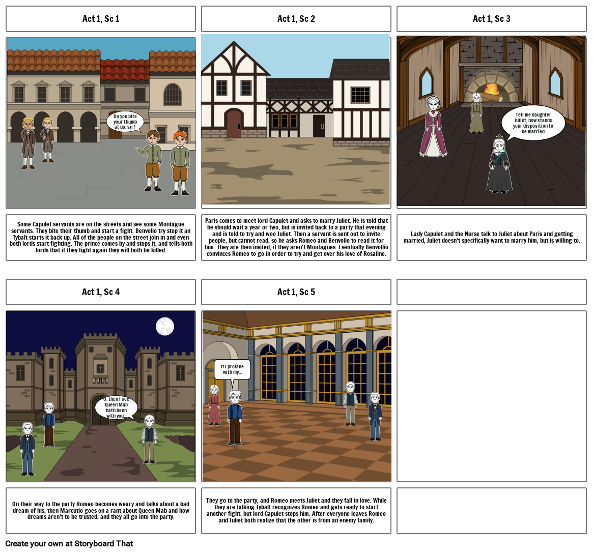 romeo and juliet Storyboard by 7a0fd94d