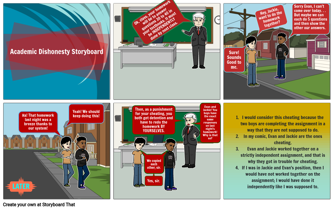 Academic Dishonesty Storyboard