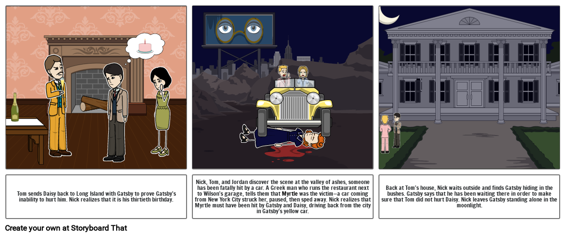 Great Gatsby Chapter 9 Storyboard by 7a8bbdc3