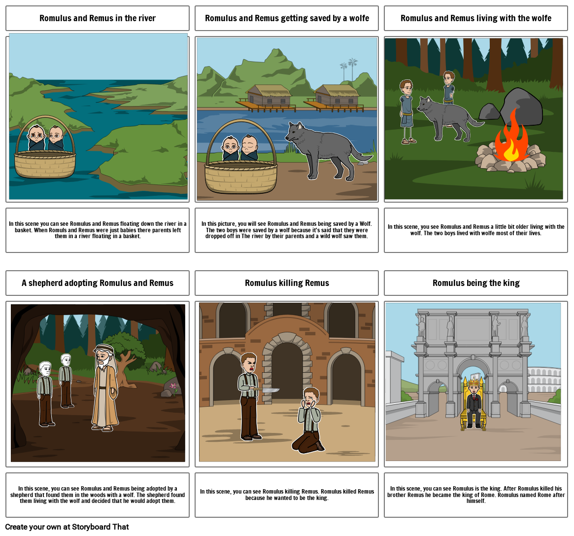 3. Create an illustrated comic strip representing an event from the history