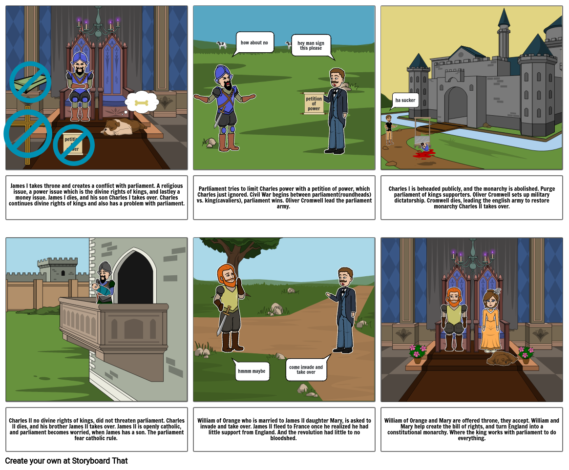 English Civil War and Revolution Storyboard by 7b2fd141